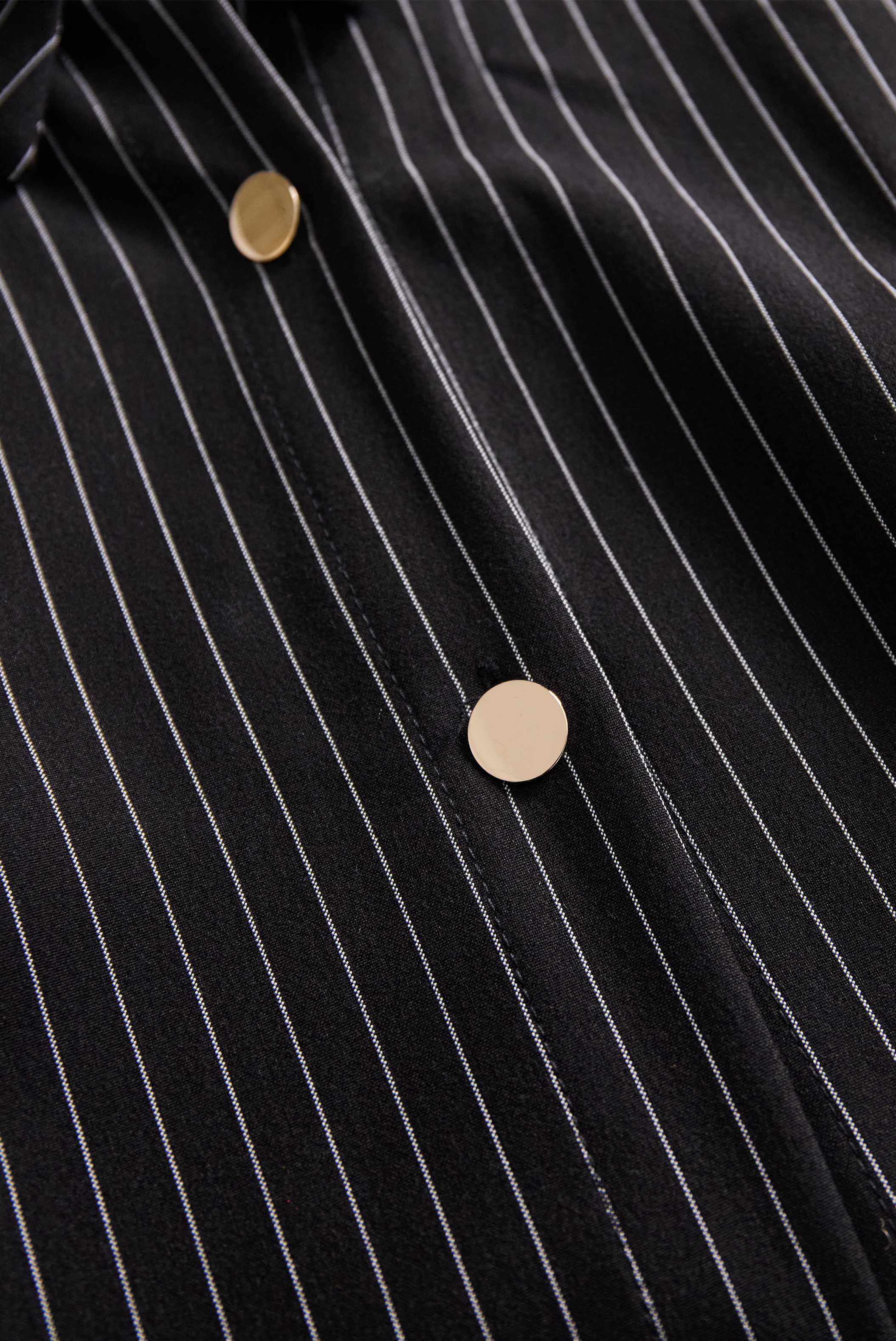 Mohnblume | Czarna sukienka koszulowa w paski