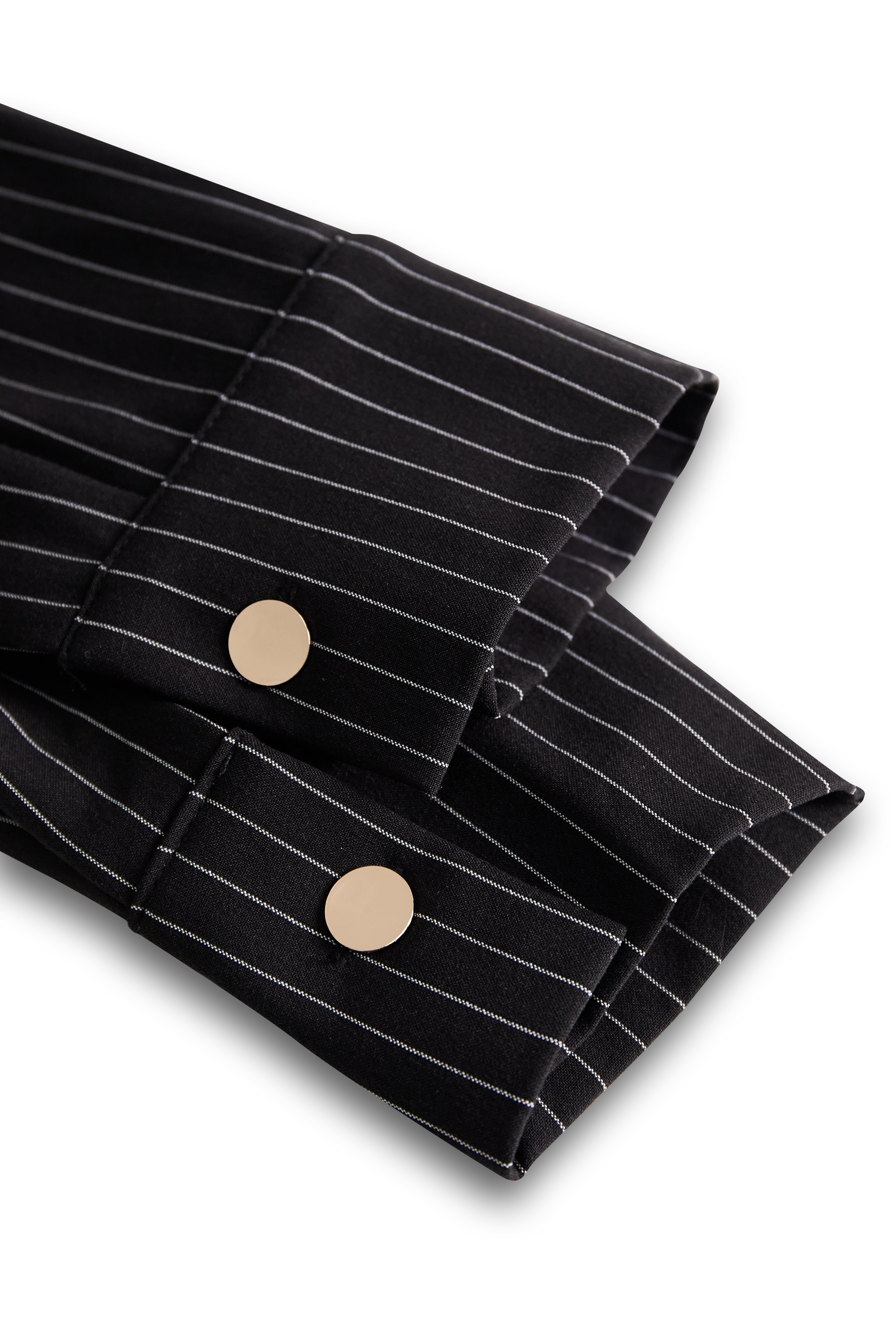 Mohnblume | Czarna sukienka koszulowa w paski