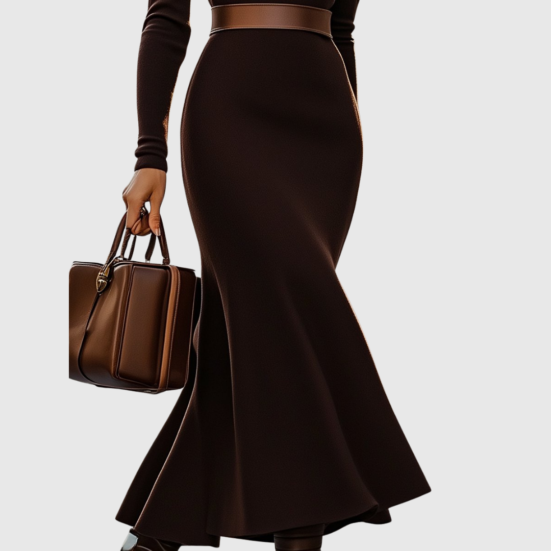 Lottie | Sukienka z golfem Espresso