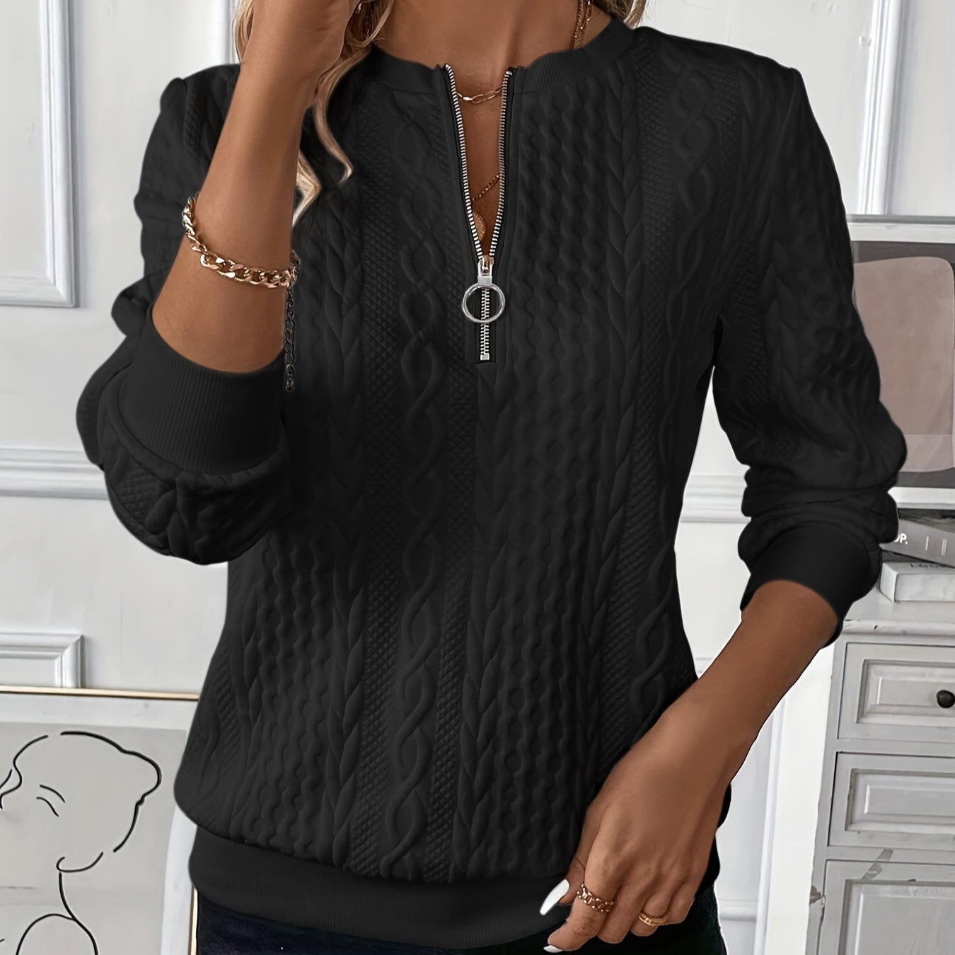 LISA I Sweter z zamkiem błyskawicznym