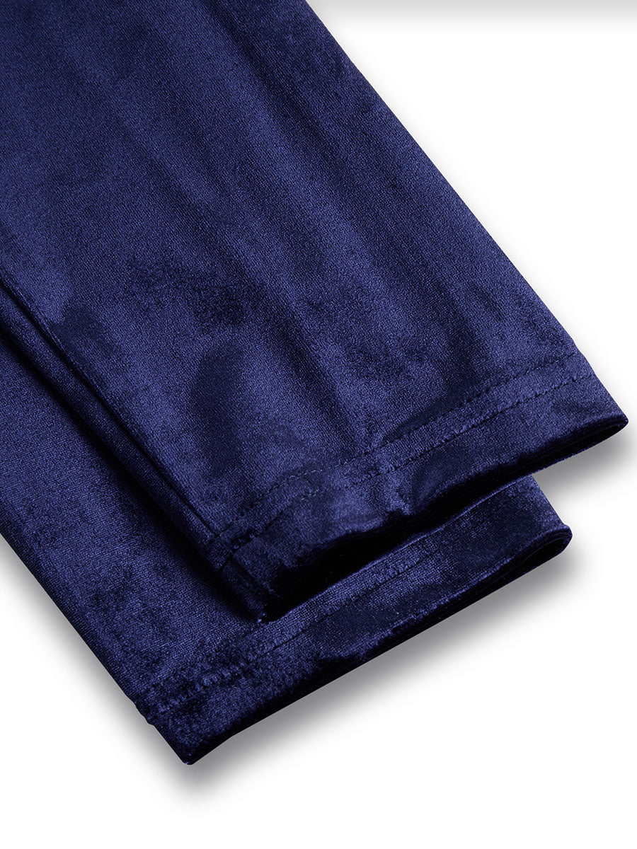 Sibella | Granatowa Midi Sukienka z Długimi Rękawami