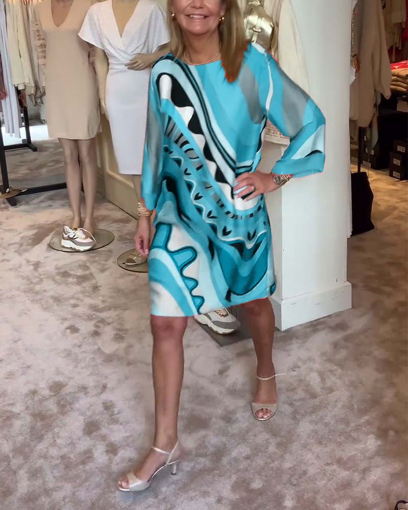 Lilianna – Kolorowa sukienka z nadrukiem