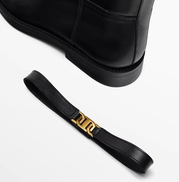 Żanetta – Skórzane kozaki z subtelną klamrą