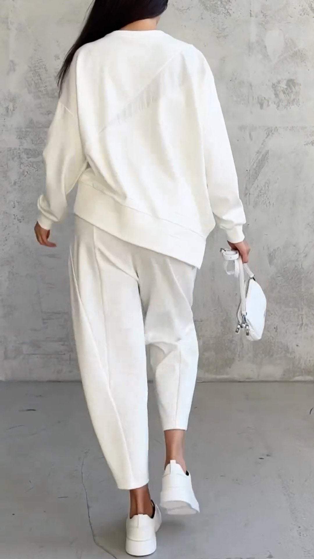 Babette - Dwuczęściowy komplet z okrągłym dekoltem i długim rękawem