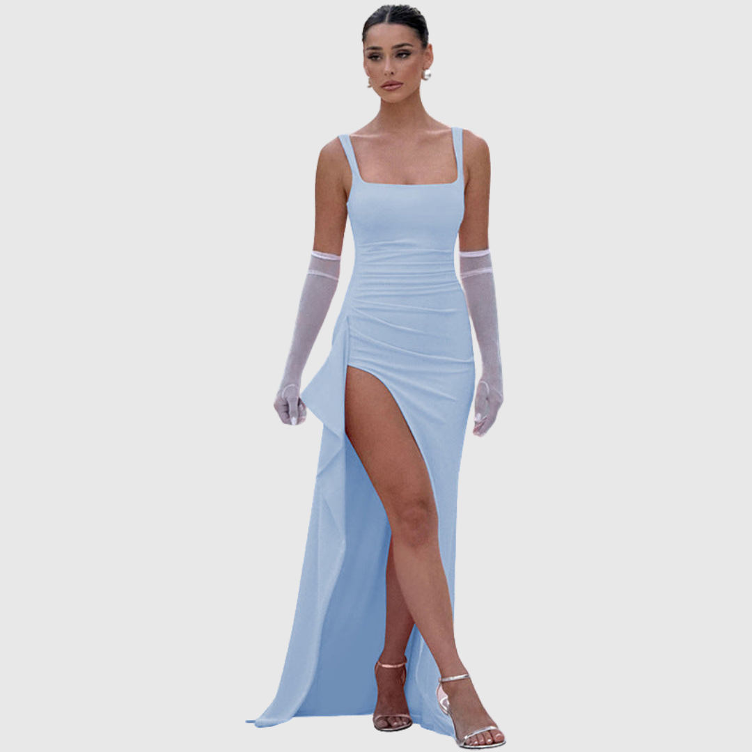 Cell | Elegancka sukienka maxi z odkrytymi plecami