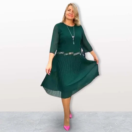 Aura - Elegancka plisowana zwiewna sukienka damska